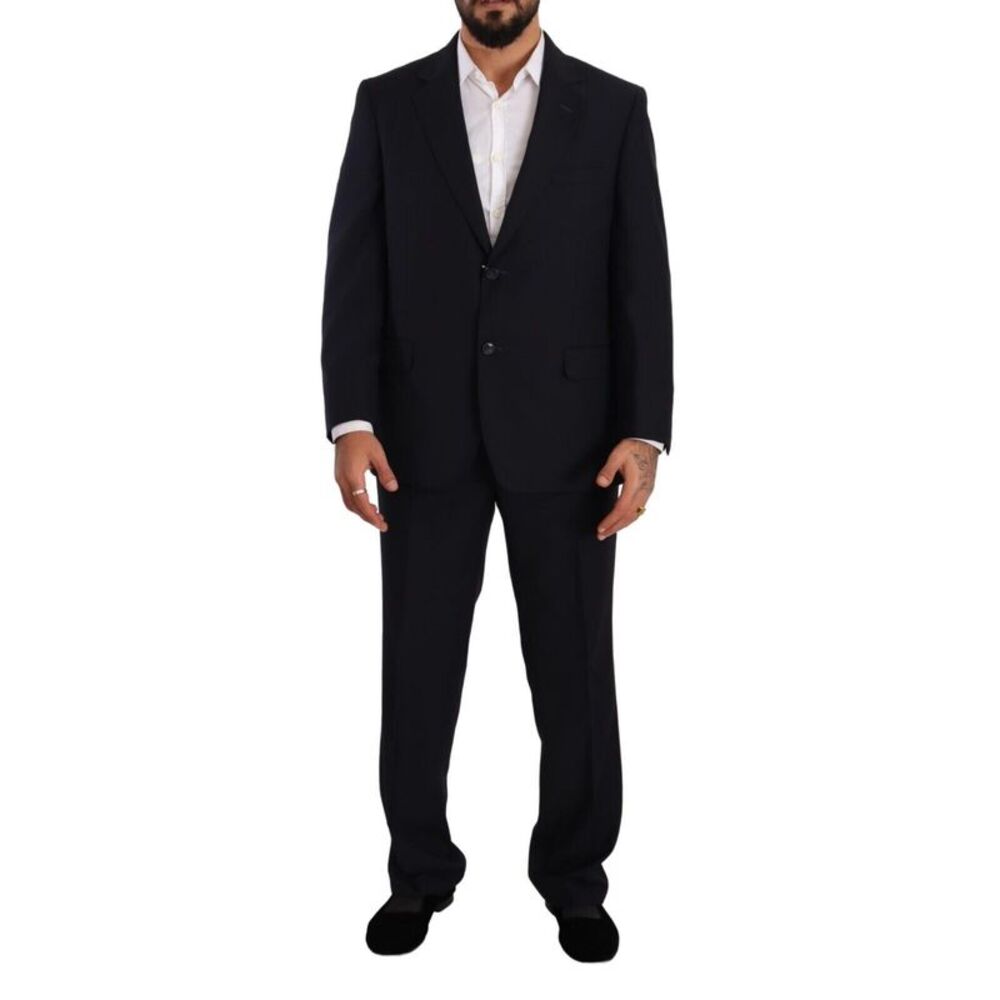 Domenico Tagliente Blue Polyester Single Breasted Formal Men's Suit